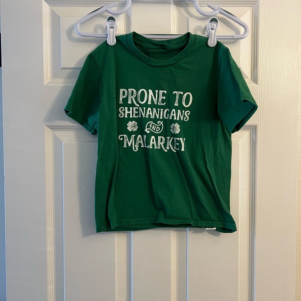 Green Kids T-Shirt - Prone to Shenanigans